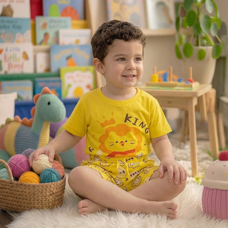 NOVA mixed cartoon set for boys featuring a yellow king character on a colorful background.
